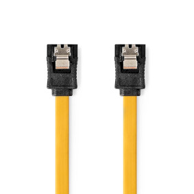 SATA kabel | 6 Gbps | SATA 7-Pin Hona | SATA 7-Pin Hona | Nickelplaterad | 0.50 m | Platt | PVC | Gul | Låda