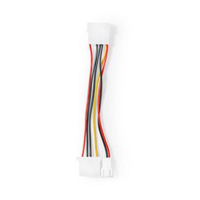 Internal Power cable | Molex Male | Molex Female / 3-Pin Fan Power | Gold Plated | 0.20 m | Round | PVC | Multi Colour | Polybag