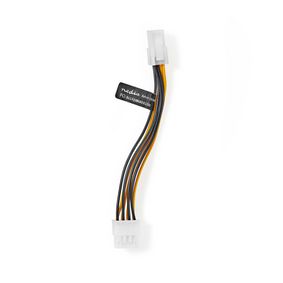 Internal Power cable | EPS 8-Pin Male | P4 Female | Gold Plated | 0.15 m | Round | PVC | Black / Yellow | Envelope