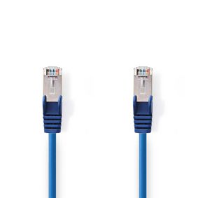 Câble réseau CAT5e | SF/UTP | RJ45 Male | RJ45 Male | 0.30 m | Rond | PVC | Bleu | Sac en Plastique