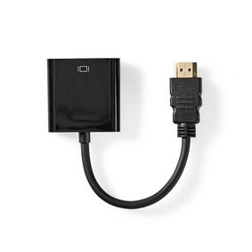 HDMI™ Cable | HDMI™ Connector | VGA Female | 1080p | Nickel Plated | 0.20 m | Straight | PVC | Black | Tag