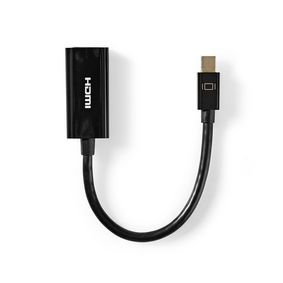 Cable Mini DisplayPort | DisplayPort 1.2 | Mini DisplayPort macho | Salida HDMI ™ | 21.6 Gbps | Niquelado | 0.20 m | Redondo | PVC | Negro | Bulk