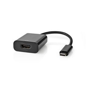 Adaptateur USB-C™, USB 3.1, USB-C™ Mâle, Sortie HDMI ™, 4K@30Hz, 5  Gbps, 0.20 m, Rond, Plaqué nickel, PVC, Noir