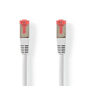 Câble réseau CAT6 | RJ45 Male | RJ45 Male | S/FTP | 7.50 m | Rond | PVC | Blanc | Étiquette