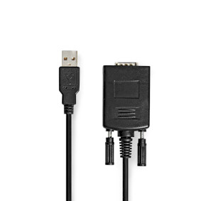 RS232 konverter | USB-A Han | RS232 | Nikkel belagt | 0.90 m | Rund | PVC | Sort | Boks