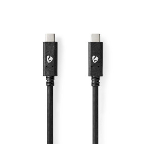 Câble USB | USB 3.2 Gen 2 | USB-C™ Mâle | USB-C™ Mâle | 100 W | 4K@60Hz | 10 Gbps | Plaqué nickel | 1.00 m | Rond | PVC | Noir | Boîte