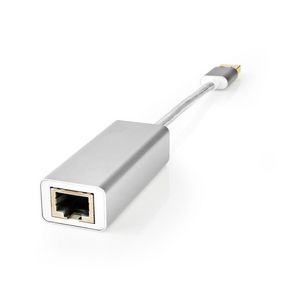 Síťový adaptér USB | USB 3.2 Gen 1 | 1 Gbps | USB-A Zástrčka | RJ45 Zásuvka | 0.20 m | Kulatý | Pozlacené | Čistá měď | Stříbrná | Box s Okénkem