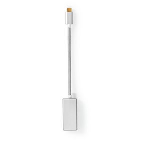 USB Adapter | USB 3.2 Gen 1 | USB-C™ Male | DisplayPort Female | 0.20 m | Round | Gold Plated | Braided / Nylon | Silver | Cover Window Box