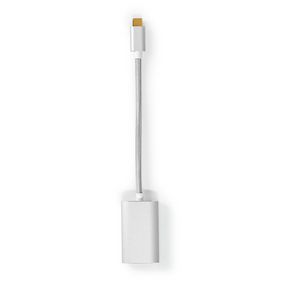 USB-C™ Adapter | USB 3.2 Gen 1 | USB-C™ Han | DisplayPort Hun / USB-C™ Hun | 4K@60Hz | Power delivery | 0.20 m | Runde | Guldplateret | Flettet / Nylon | Sølv | Cover Window Box