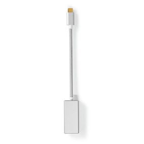 USB Adapter | USB 3.2 Gen 1 | USB-C™ Male | Mini DisplayPort Female | 0.20 m | Round | Gold Plated | Braided / Nylon | Silver | Cover Window Box