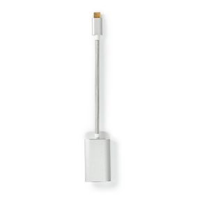 USB-C™ Adapter | USB 3.2 Gen 1 | USB-C™ Hane | Mini DisplayPort Hona | Power delivery | 0.20 m | Rund | Guldplaterad | Flätad / Nylon | Silver | Kartong med täckt fönster