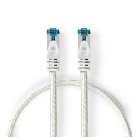 Cat 6a kabel | S/FTP | RJ45 Han | RJ45 Han | 0.50 m | Snagless | Rund | Flettet / PVC | Sølv | Deksel Vindusboks