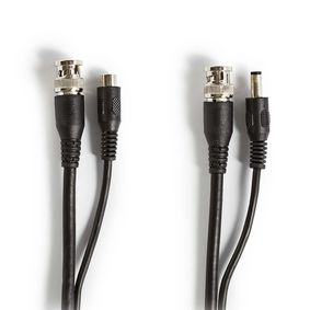 Câble de sécurité CCTV | BNC / DC | 10.0 m | Rond | PVC | Noir | Boîte