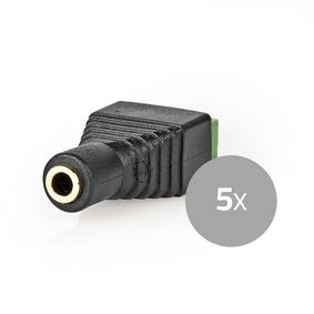 CCTV Security Connector | 3cestná svorkovnice | 3,5mm Jack Zásuvka | Zásuvka | Černá / Zelená