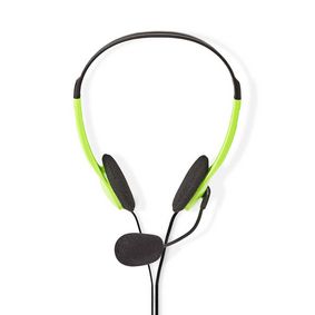 PC-headset | On-Ear | Stereo | 2x 3.5 mm | Fold-Away Mikrofon | 2.00 m | Grøn