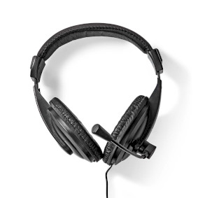 PC-Headset | Über Ohr | Stereo | 1x 3.5 mm / 2x 3.5 mm | Klappbarer Mikrofon | Schwarz
