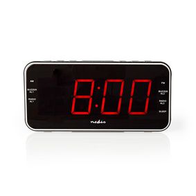 Digital Alarm Clock Radio | LED Display | 1x 3.5 mm Audio Input | Time projection | AM / FM | Snooze function | Sleep timer | Number of alarms: 2 | Black