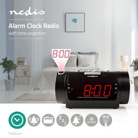 Radio sveglia digitale, Display a LED, Proiezione, AM / FM, funzione  snooze, Sveglia, Numero di allarmi: 2