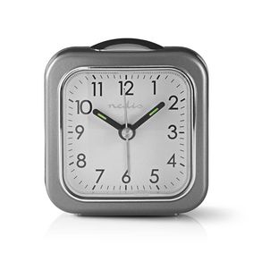 Analog Desk Alarm Clock | slumrefunksjon | Bakgrunnsbelysning | Grå / Hvit