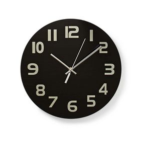 Horloge murale | Diamètre: 300 mm | Verre | Noir