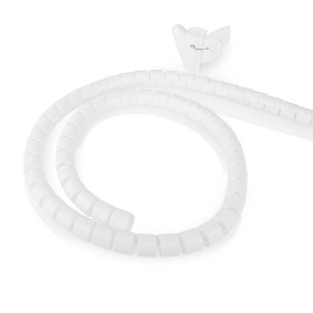 Cable Management | Spiral Sleeve | 2.00 m | 1 pcs | Maximum cable thickness: 28 mm | PE | White