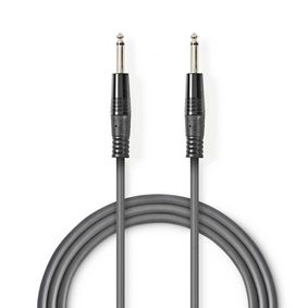 Mono Audio kabel | 6.35 mm Hanstik | 6.35 mm Hanstik | Nikkelplateret | 3.00 m | Runde | PVC
