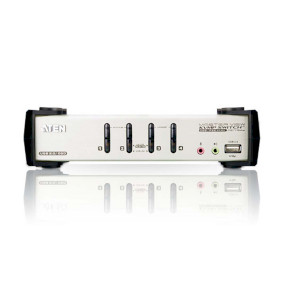 4-Poorts PS/2-USB VGA/Geluid KVMP™ Schakelaar met OSD