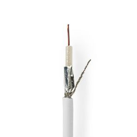 Câble coaxial en bobine | RG59 | 75 Ohm | Double blindage | ECA | 25.0 m | Amadouer | PVC | Blanc | Boîte