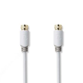 Satellite & Antenna Cable | F Male | F Male | Gold Plated | 75 Ohm | Single Shielded | 5.00 m | Round | PVC | White | Polybag