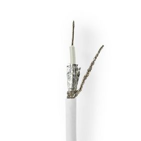 Cable Coaxial en Bobina | RG58C/U | 50 Ohm | Doble blindado | ECA | 100.0 m | Coaxial | PVC | Blanco | Bobina