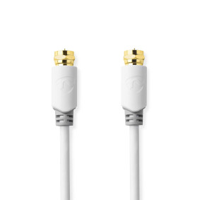 Satellite & Antenna Cable | F Male | F Male | Gold Plated | 75 Ohm | Single Shielded | 1.00 m | Round | PVC | White | Box
