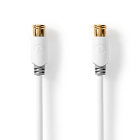 F Quick - F Quick Cables | F Male Quick | F Male Quick | Gold Plated | 75 Ohm | Double Shielded | 10.0 m | Round | PVC | White | Window Box