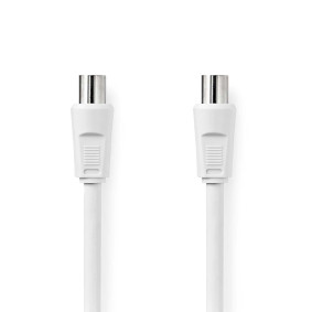Coax Cable | IEC (Coax) Male | IEC (Coax) Female | Nickel Plated | 90 dB | 75 Ohm | Double Shielded | 1.50 m | Round | PVC | White | Box