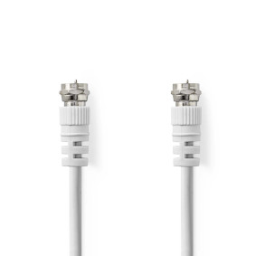 Satellite & Antenna Cable | F Male | F Male | Nickel Plated | 75 Ohm | Double Shielded | 1.50 m | Round | PVC | White | Label