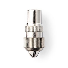 IEC (Coax) Connector, Angled, Female, Nickel Plated