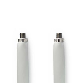 Satellite & Antenna Cable | F Female | F Female | Nickel Plated | 75 Ohm | Single Shielded | 0.20 m | Flat | PVC | White | Polybag