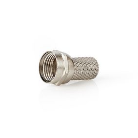 F-Connector | Straight | Male | Nickel Plated | 75 Ohm | Twist-on | Cable input diameter: 7.0 mm | Zinc Alloy | Silver | 25 pcs | Envelope
