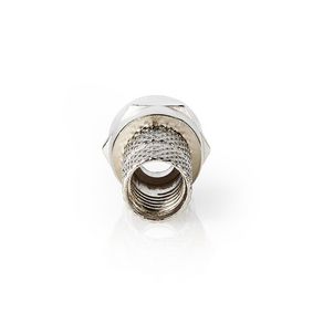 F-Connector | Recht | Male | Vernikkeld | 75 Ohm | Twist-On | Diameter kabelinvoer: 5.5 mm | Zink Legering | Zilver | 25 Stuks | Polybag