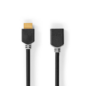 High Speed HDMI™ Cable with Ethernet | HDMI™ Connector | HDMI™ Female | 4K@60Hz | ARC | 18 Gbps | 1.00 m | Round | PVC | Anthracite | Box