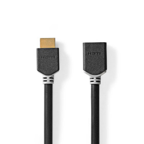 High Speed ​​HDMI™-Kabel met Ethernet | HDMI™ Connector | HDMI™ Female | 8K@60Hz | eARC | 48 Gbps | 1.00 m | Rond | PVC | Antraciet | Doos