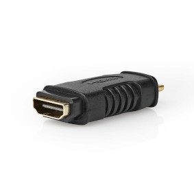HDMI™ Adapter | HDMI ™ minikontakt | HDMI™ Output | Gull belagt | Rett | ABS | Sort | 1 stk. | Blister