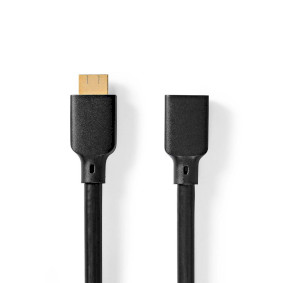 Ultra High Speed ​​HDMI™-Kabel | HDMI™ Connector | HDMI™ Female | 8K@60Hz | 48 Gbps | 1.00 m | Rond | 7.9 mm | Zwart | Doos