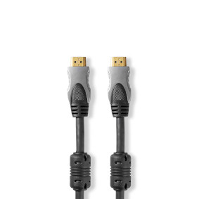 High Speed ​​HDMI™-Kabel met Ethernet | HDMI™ Connector | HDMI™ Connector | 4K@30Hz | 10.2 Gbps | 10.0 m | Rond | PVC | Antraciet | Doos