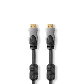 Nagy Sebességű HDMI ™ kábel Ethernet | HDMI™ Csatlakozó | HDMI™ Csatlakozó | 4K@60Hz | 10.2 Gbps | 15.0 m | Kerek | PVC | Antracit | Kagyló Formájú