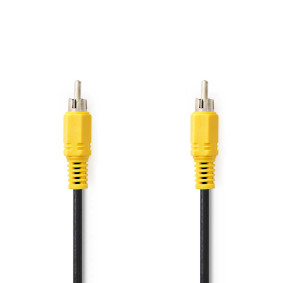Composite Video Cable | RCA Male | RCA Male | Nickel Plated | 480p | 5.00 m | Round | PVC | Black | Label