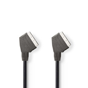 SCART Cable | SCART Male | SCART Male | Nickel Plated | 480p | 1.50 m | Round | PVC | Black | Label