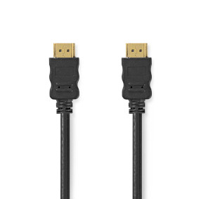High Speed HDMI™ Cable with Ethernet | HDMI™ Connector | HDMI™ Connector | 4K@30Hz | ARC | 10.2 Gbps | 10.0 m | Round | PVC | Black | Label