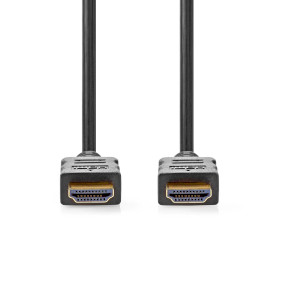 High Speed ​​HDMI ™ Kabel mit Ethernet, HDMI™ Stecker, HDMI™ Stecker, 4K@30Hz, ARC, 10.2 Gbps, 5.00 m, Rund, PVC, Schwarz