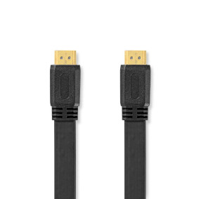 High Speed ​​HDMI ™ Kabel mit Ethernet | HDMI™ Stecker | HDMI™ Stecker | 4K@30Hz | 10.2 Gbps | 10.0 m | Flach | PVC | Schwarz | Label