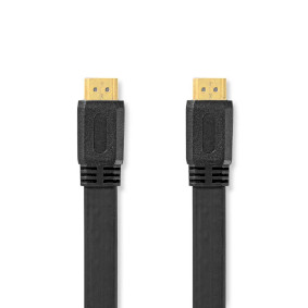High Speed ​​HDMI ™ kabel med Ethernet | HDMI™ Kontakt | HDMI™ Kontakt | 4K@30Hz | 10.2 Gbps | 2.00 m | Platt | PVC | Svart | Label